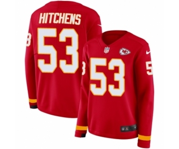 Women's Nike Kansas City Chiefs #53 Anthony Hitchens Limited Red Therma Long Sleeve NFL Jersey