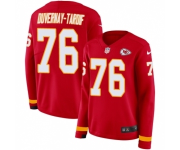 Women's Nike Kansas City Chiefs #76 Laurent Duvernay-Tardif Limited Red Therma Long Sleeve NFL Jersey