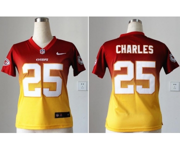nike women nfl jerseys kansas city chiefs #25 jamaal charles red-yellow[nike drift fashion][second version]