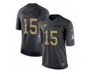 Youth Chiefs #15 Patrick Mahomes II Black Stitched NFL Limited 2016 Salute to Service Jersey