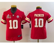 Youth Kansas City Chiefs #10 Isiah Pacheco Red 2025 Super Bowl LIX Patch Vapor Untouchable Limited Stitched Football Jersey