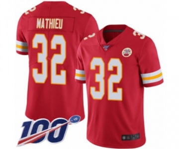 Youth Kansas City Chiefs #32 Tyrann Mathieu Red Team Color Vapor Untouchable Limited Player 100th Season Football Jersey