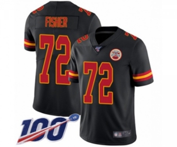 Youth Kansas City Chiefs #72 Eric Fisher Limited Black Rush Vapor Untouchable 100th Season Football Jersey
