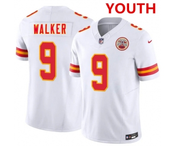 Youth Kansas city chiefs #9 kenneth walker iii white 2026 f.u.s.e. vapor untouchable limited stitched football jersey