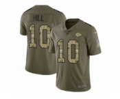 Youth Nike Kansas City Chiefs #10 Tyreek Hill Limited Olive Camo 2017 Salute to Service NFL Jersey
