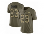 Youth Nike Kansas City Chiefs #23 Phillip Gaines Limited Olive Camo 2017 Salute to Service NFL Jersey