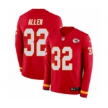 Youth Nike Kansas City Chiefs #32 Marcus Allen Limited Red Therma Long Sleeve NFL Jersey