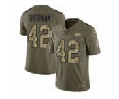 Youth Nike Kansas City Chiefs #42 Anthony Sherman Limited Olive Camo 2017 Salute to Service NFL Jersey