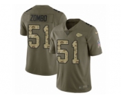 Youth Nike Kansas City Chiefs #51 Frank Zombo Limited Olive Camo 2017 Salute to Service NFL Jersey