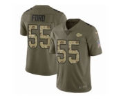 Youth Nike Kansas City Chiefs #55 Dee Ford Limited Olive Camo 2017 Salute to Service NFL Jersey