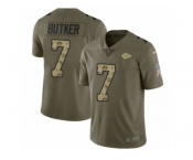 Youth Nike Kansas City Chiefs #7 Harrison Butker Limited Olive Camo 2017 Salute to Service NFL Jersey