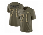 Youth Nike Kansas City Chiefs #71 Mitchell Schwartz Limited Olive Camo 2017 Salute to Service NFL Jersey