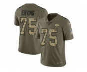 Youth Nike Kansas City Chiefs #75 Cameron Erving Limited Olive Camo 2017 Salute to Service NFL Jersey