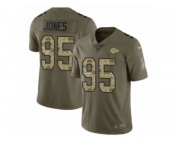 Youth Nike Kansas City Chiefs #95 Chris Jones Limited Olive Camo 2017 Salute to Service NFL Jersey