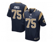 Men's Nike Los Angeles Rams #75 Deacon Jones Game Navy Blue Team Color NFL Jersey