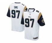 Men's Nike Los Angeles Rams #97 Eugene Sims Game White NFL Jersey