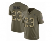 Men Nike New England Patriots #23 Patrick Chung Limited Olive Camo 2017 Salute to Service NFL Jersey