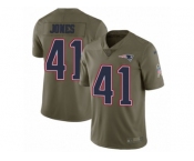 Men Nike New England Patriots #41 Cyrus Jones Limited Olive 2017 Salute to Service NFL Jersey
