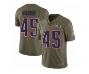 Men Nike New England Patriots #45 David Harris Limited Olive 2017 Salute to Service NFL Jersey