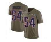 Men Nike New England Patriots #54 Tedy Bruschi Limited Olive 2017 Salute to Service NFL Jersey