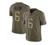 Men Nike New England Patriots #6 Ryan Allen Limited Olive Camo 2017 Salute to Service NFL Jersey