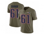 Men Nike New England Patriots #61 Marcus Cannon Limited Olive 2017 Salute to Service NFL Jersey