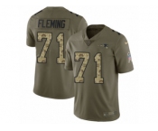 Men Nike New England Patriots #71 Cameron Fleming Limited Olive Camo 2017 Salute to Service NFL Jersey