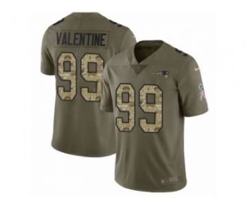 Men Nike New England Patriots #99 Vincent Valentine Limited Olive Camo 2017 Salute to Service NFL Jersey
