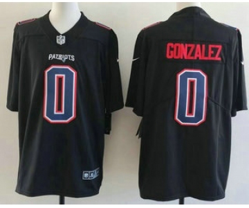 Men's New England Patriots #0 Christian Gonzalez Limited Black Fashion Vapor Jersey