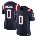 Men's New England Patriots #0 Christian Gonzalez Navy 2025 F.U.S.E. Vapor Limited Football Stitched Jersey