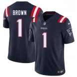 Men's New England Patriots #1 A.J. Brown Navy 2026 Draft F.U.S.E. Vapor Limited Football Stitched Jersey Men's New England Patriots #1 A.J. Brown Navy 2026 Draft F.U.S.E. Vapor Limited Football Stitched Jersey