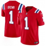 Men's New England Patriots #1 A.J. Brown Red 2026 F.U.S.E. Vapor Limited Football Stitched Jersey Men's New England Patriots #1 A.J. Brown Red 2026 F.U.S.E. Vapor Limited Football Stitched Jersey