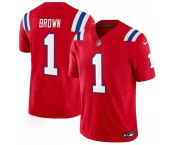 Men's New England Patriots #1 A.J. Brown Red 2026 F.U.S.E. Vapor Limited Football Stitched Jersey Men's New England Patriots #1 A.J. Brown Red 2026 F.U.S.E. Vapor Limited Football Stitched Jersey