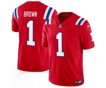 Men's New England Patriots #1 A.J. Brown Red 2026 F.U.S.E. Vapor Limited Football Stitched Jersey