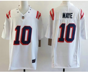 Men's New England Patriots #10 Drake Maye Limited White Fashion FUSE Vapor Jersey