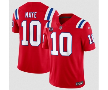 Men's New England Patriots #10 Drake Maye Red 2026 F.U.S.E. 2-Star C Pach Vapor Limited Football Stitched Jersey