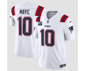 Men's New England Patriots #10 Drake Maye White 2026 F.U.S.E. 2-Star C Pach Vapor Limited Football Stitched Jersey