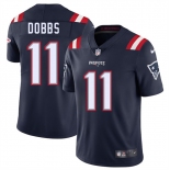 Men's New England Patriots #11 Joshua Dobbs Navy 2025 Vapor Limited Football Stitched Jersey