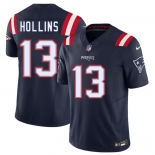 Men's New England Patriots #13 Mack Hollins Navy 2025 F.U.S.E. Vapor Limited Football Stitched Jersey