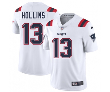 Men's New England Patriots #13 Mack Hollins White 2025 Vapor Limited Football Stitched Jersey
