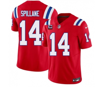 Men's New England Patriots #14 Robert Spillane Red 2026 F.U.S.E. 4-Star C Pach Vapor Limited Football Stitched Jersey