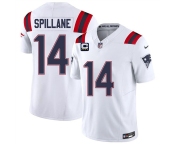 Men's New England Patriots #14 Robert Spillane White 2026 F.U.S.E. 4-Star C Pach Vapor Limited Football Stitched Jersey Men's New England Patriots #14 Robert Spillane White 2026 F.U.S.E. 4-Star C Pach Vapor Limited Football Stitched Jersey