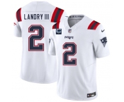 Men's New England Patriots #2 Harold Landry III White 2025 F.U.S.E. With 1-Star C Patch Vapor Limited Stitched Jersey