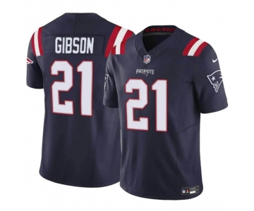 Men's New England Patriots #21 Antonio Gibson Navy 2023 F.U.S.E. Vapor Limited Football Stitched Jersey