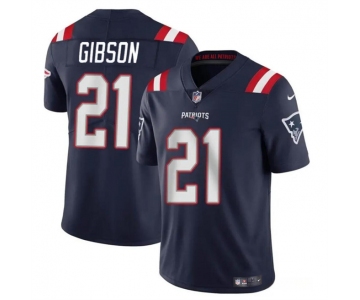 Men's New England Patriots #21 Antonio Gibsonz Navy Vapor Limited Football Stitched Jersey
