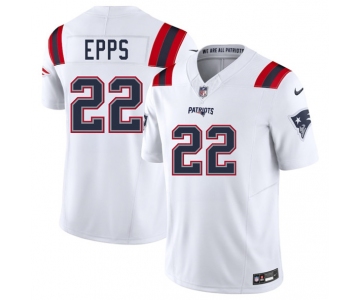 Men's New England Patriots #22 Marcus Epps White 2025 F.U.S.E. Vapor Limited Football Stitched Jersey