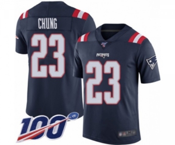 Men's New England Patriots #23 Patrick Chung Limited Navy Blue Rush Vapor Untouchable 100th Season Football Jersey