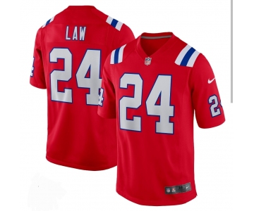 Mens New England Patriots #24 Ty Law Nike Red Alternate Vapor Limited Jersey