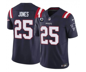 Men's New England Patriots #25 Marcus Jones Navy 2026 F.U.S.E. 2-Star C Pach Vapor Limited Football Stitched Jersey
