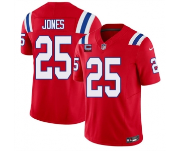 Men's New England Patriots #25 Marcus Jones Red 2026 F.U.S.E. 2-Star C Pach Vapor Limited Football Stitched Jersey